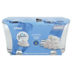 Glade Renewing 2 Value Pack Clean Linen Candle 2 ea