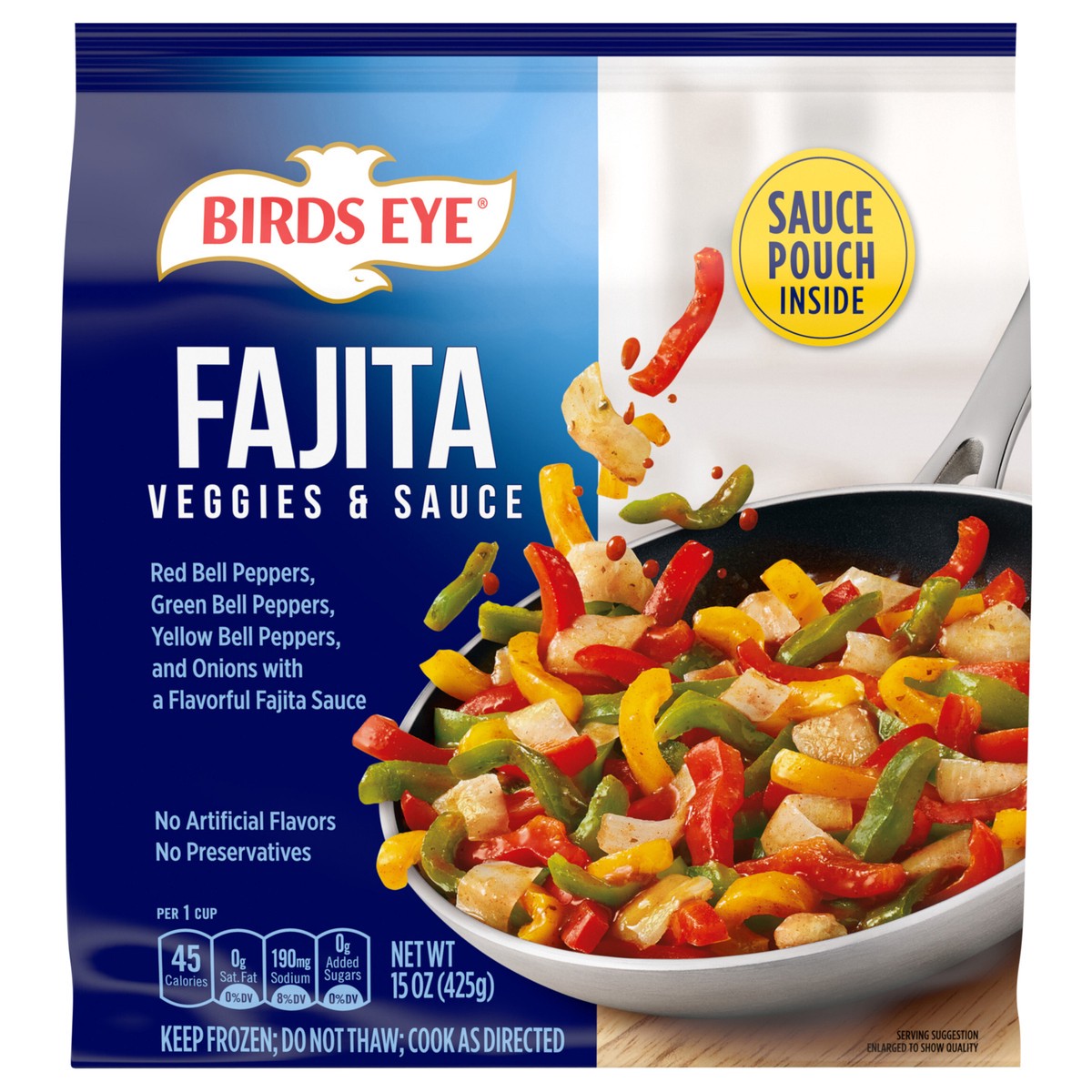 slide 1 of 1, Birds Eye Fajita Veggies & Sauce, Frozen, 15 oz., 15 oz