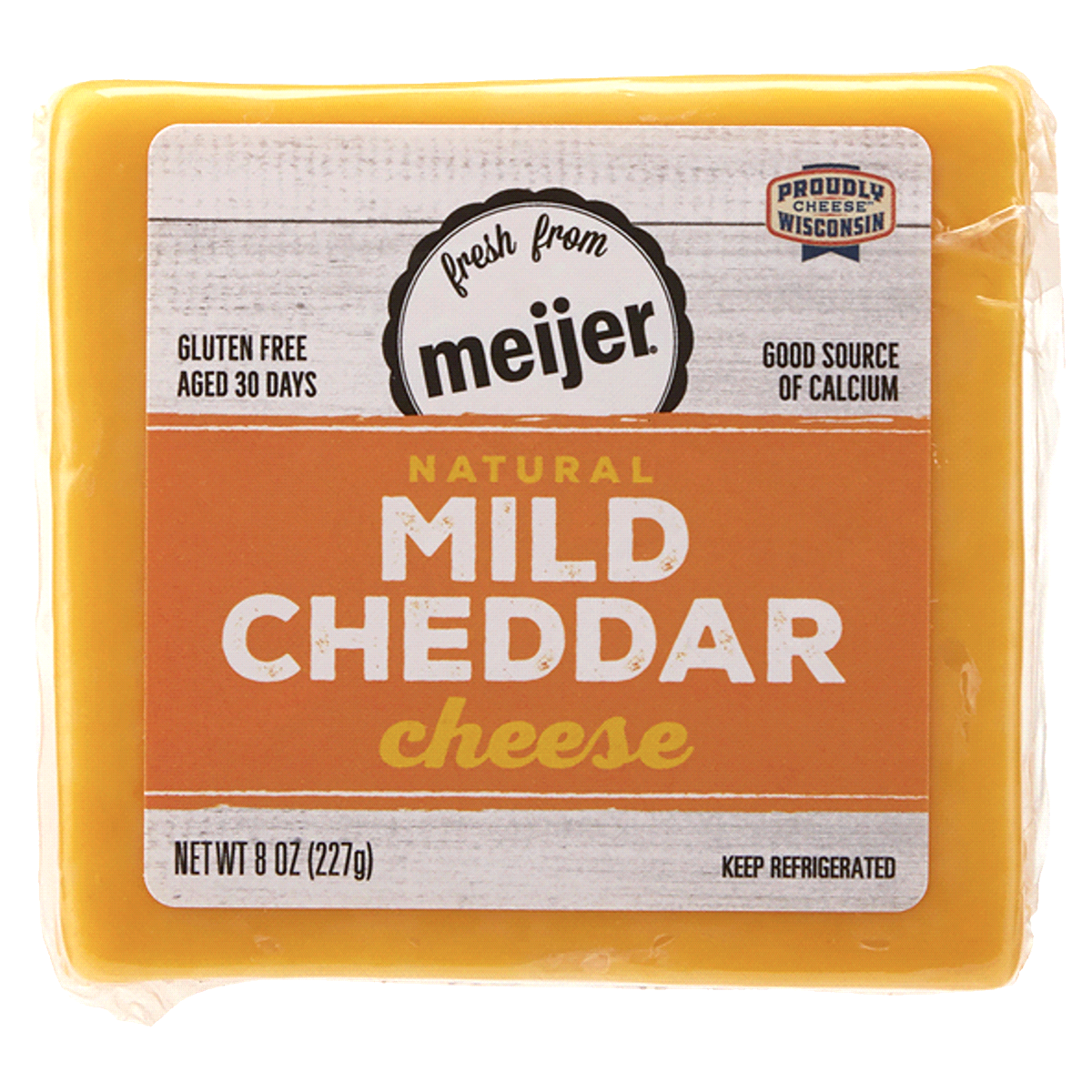 slide 1 of 5, Fresh from Meijer Natural Mild Cheddar Cheese, 8 oz