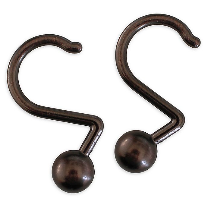 slide 1 of 1, Wamsutta Globe Aluminum Shower Curtain Hook - Oil Rubbed Bronze, 12 ct