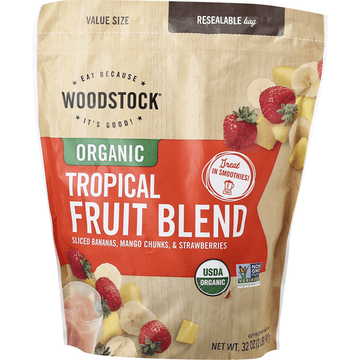 slide 1 of 1, Woodstock Tropical Fruit Blend Organic Value Size, 32 oz