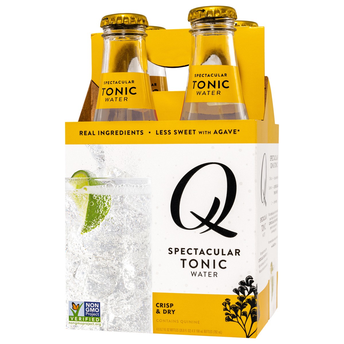 slide 6 of 9, Q Mixers Tonic Water, Premium Cocktail Mixer Made with Real Ingredients, (4 Bottles) - 4 ct, 4 ct