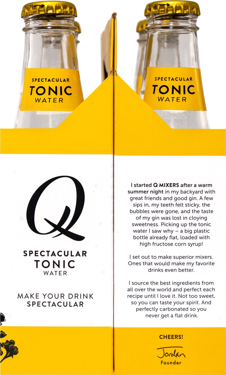 slide 7 of 9, Q Mixers Tonic Water, Premium Cocktail Mixer Made with Real Ingredients, (4 Bottles) - 4 ct, 4 ct