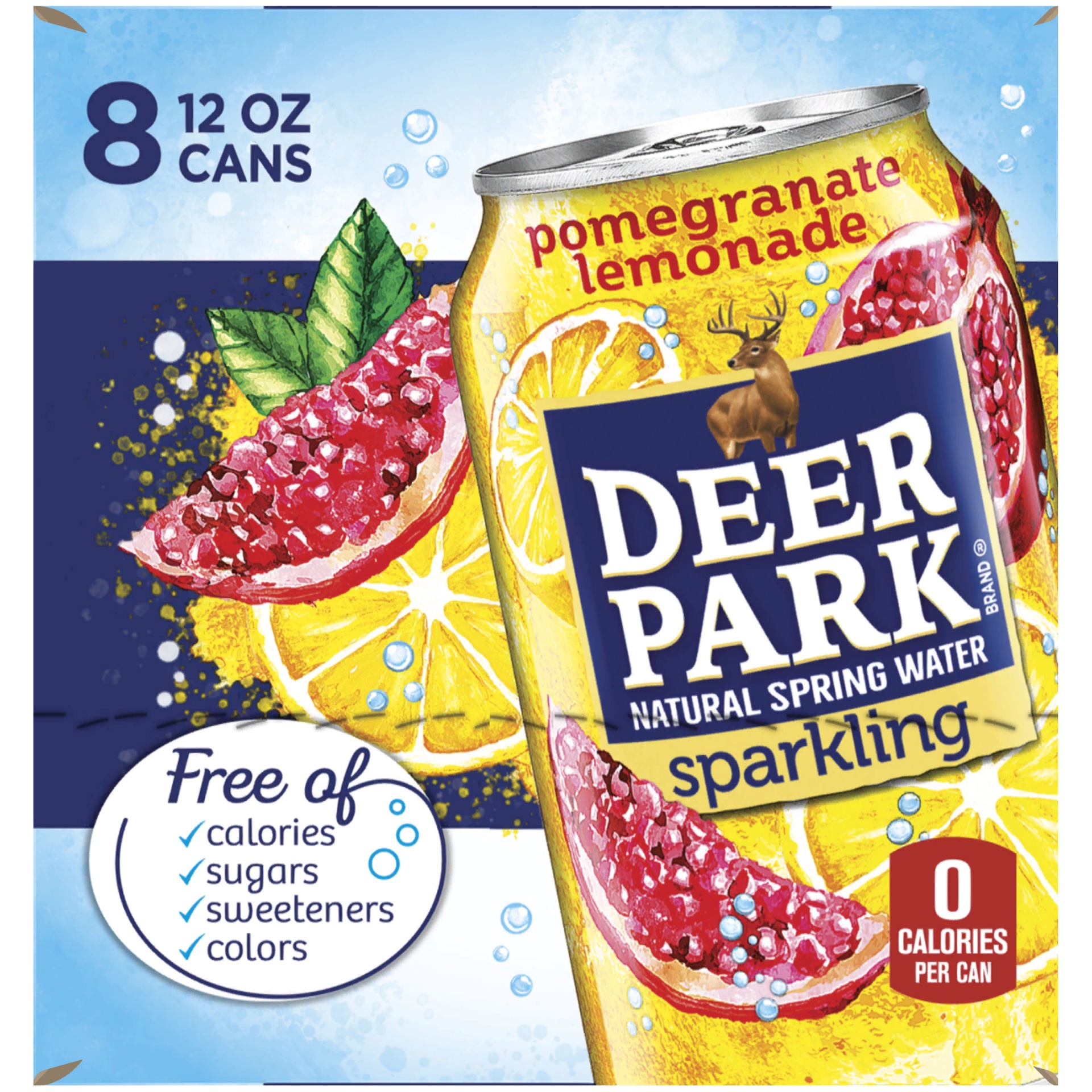slide 2 of 6, Deer Park Pomegranate Lemon Sparkling Mineral Water, 8 ct; 12 fl oz