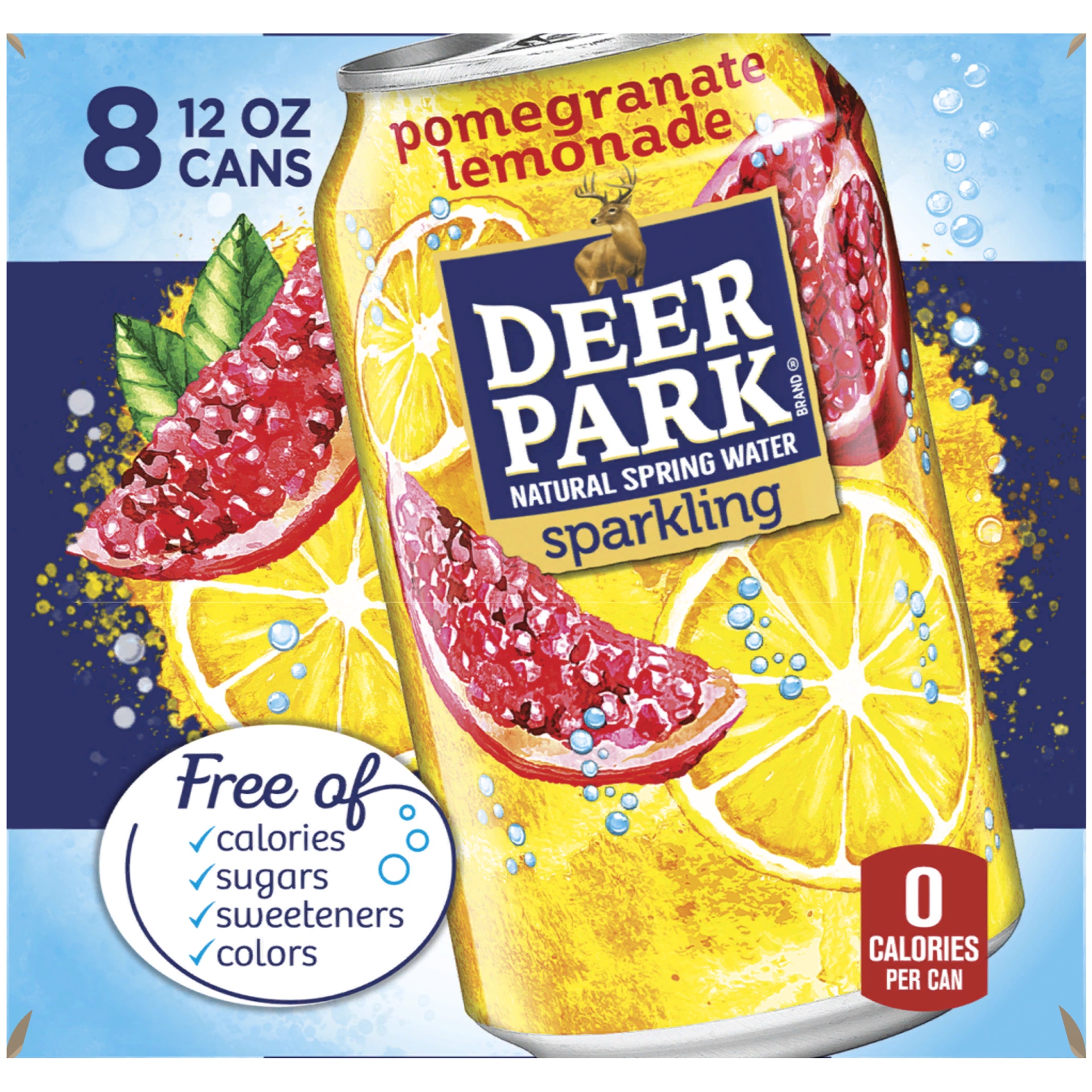 slide 3 of 6, Deer Park Pomegranate Lemon Sparkling Mineral Water, 8 ct; 12 fl oz