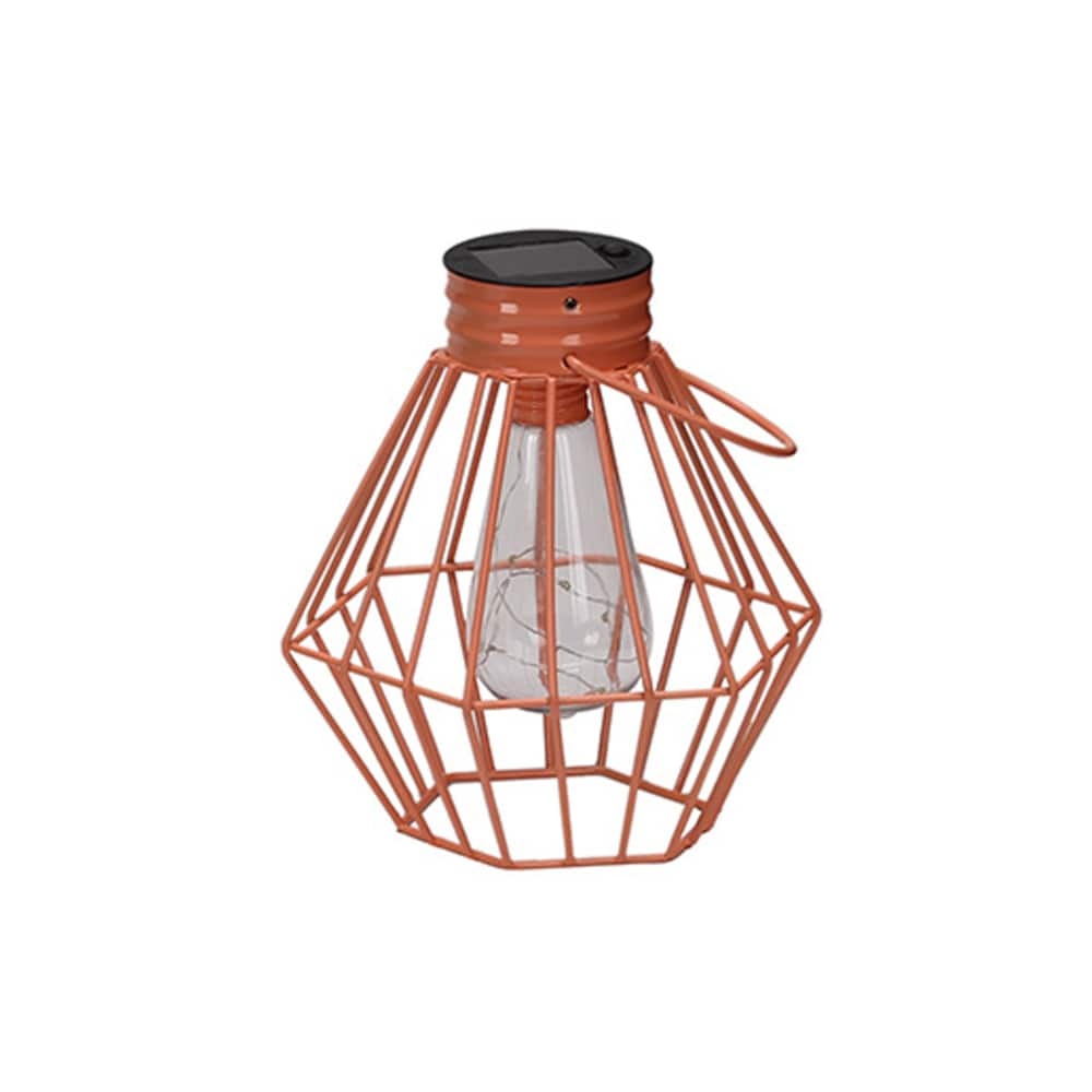 slide 1 of 1, HD Designs Outdoors Metal Cage Solar Accent Light - Orange, 1 ct