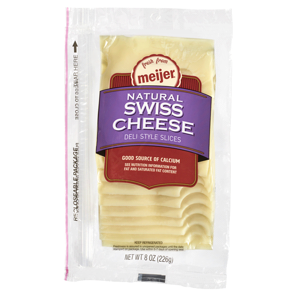 slide 1 of 2, Fresh from Meijer Swiss Cheese Slices, 8 oz