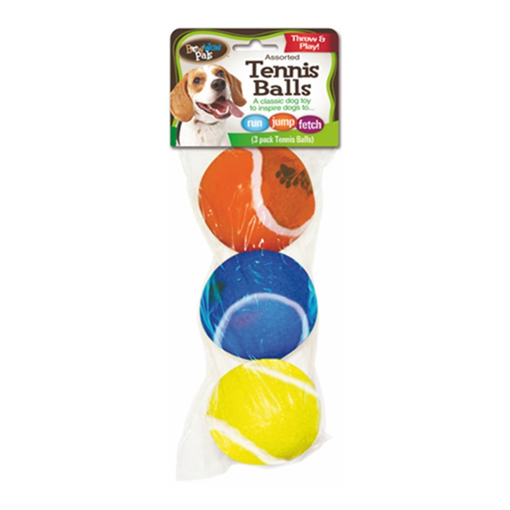 slide 1 of 1, Bow Wow Pals Tennis Ball, 3 ct