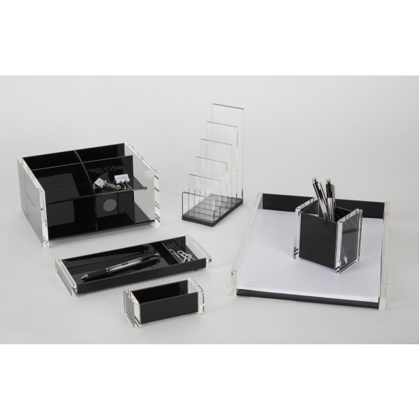 slide 2 of 5, Realspace® Black Acrylic Business Card Holder, 1 ct