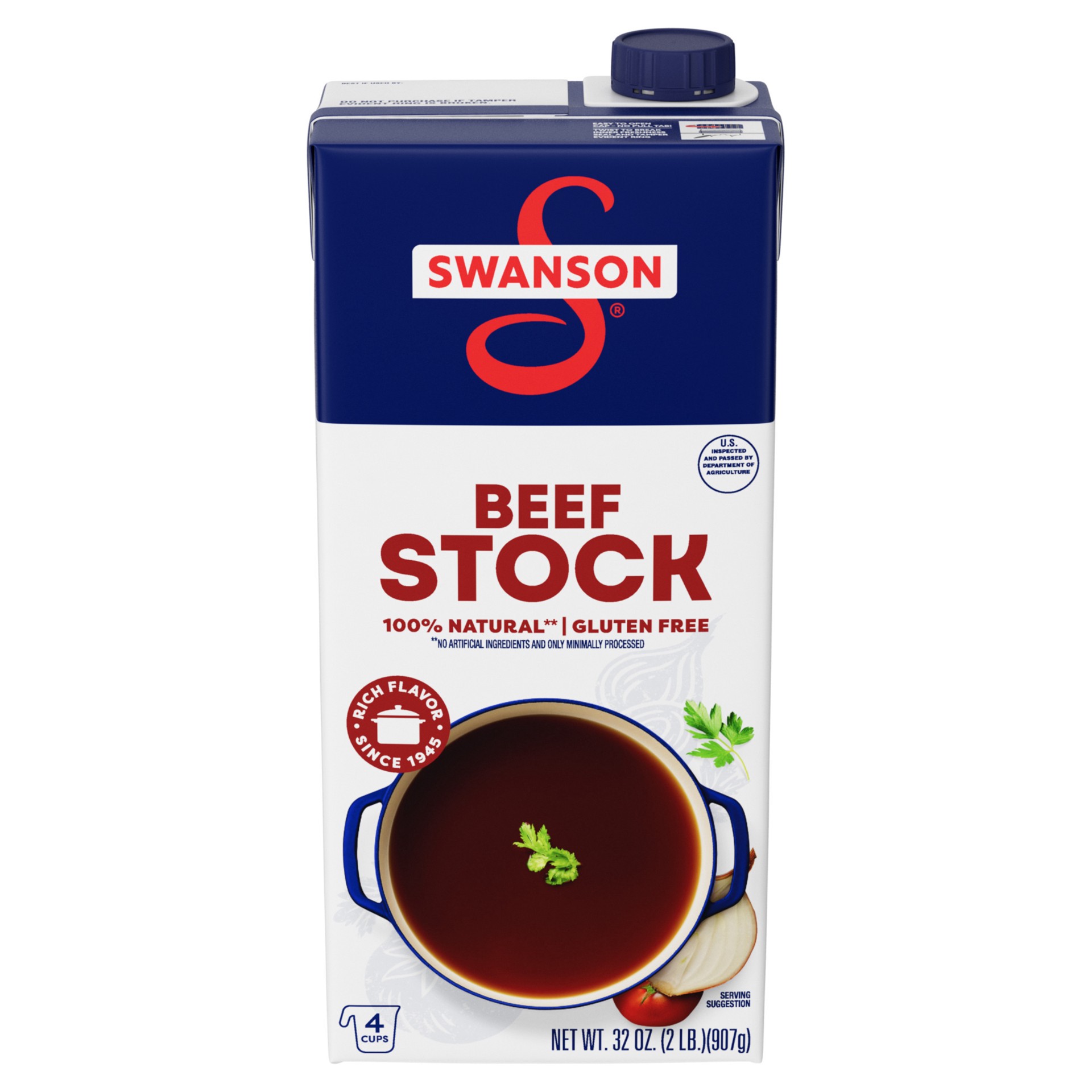 slide 1 of 5, Swanson 100% Natural Beef Stock, 32 oz Carton, 32 oz