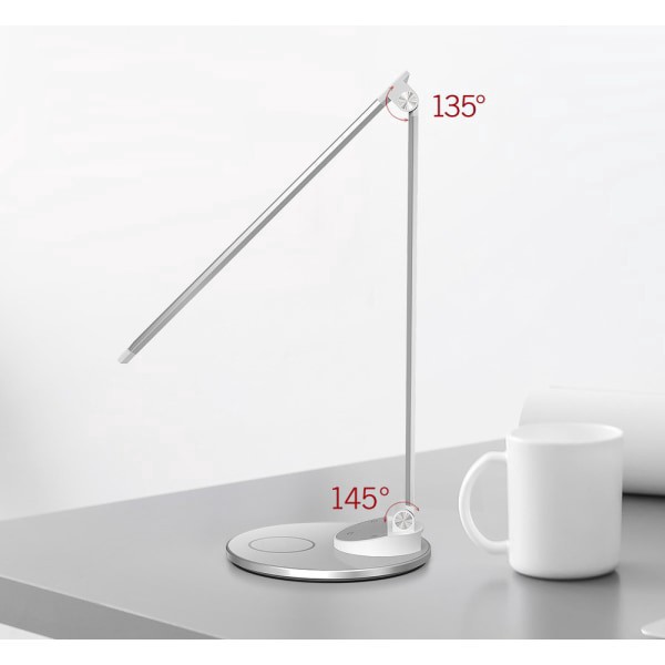 slide 8 of 10, WorkPro™ LED USB Desk Lamp with Wireless Charger, 16-1/2""H, White/Silver, 1 ct