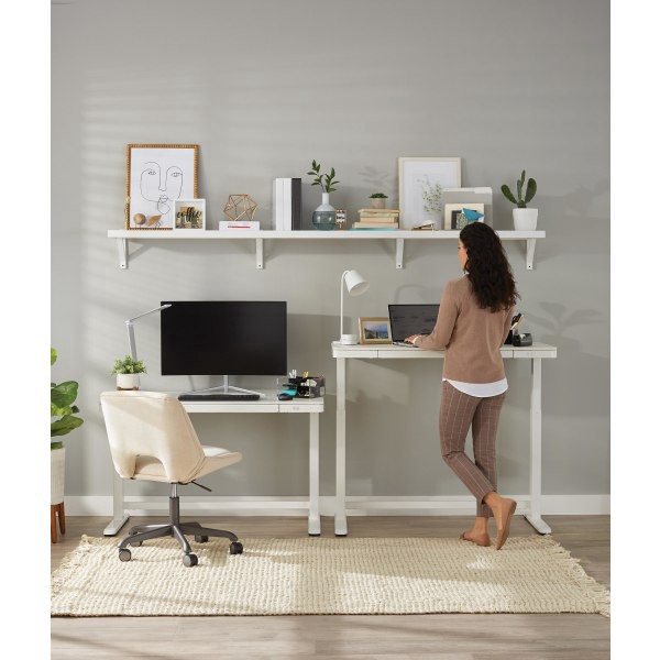 slide 7 of 10, WorkPro™ LED USB Desk Lamp with Wireless Charger, 16-1/2""H, White/Silver, 1 ct