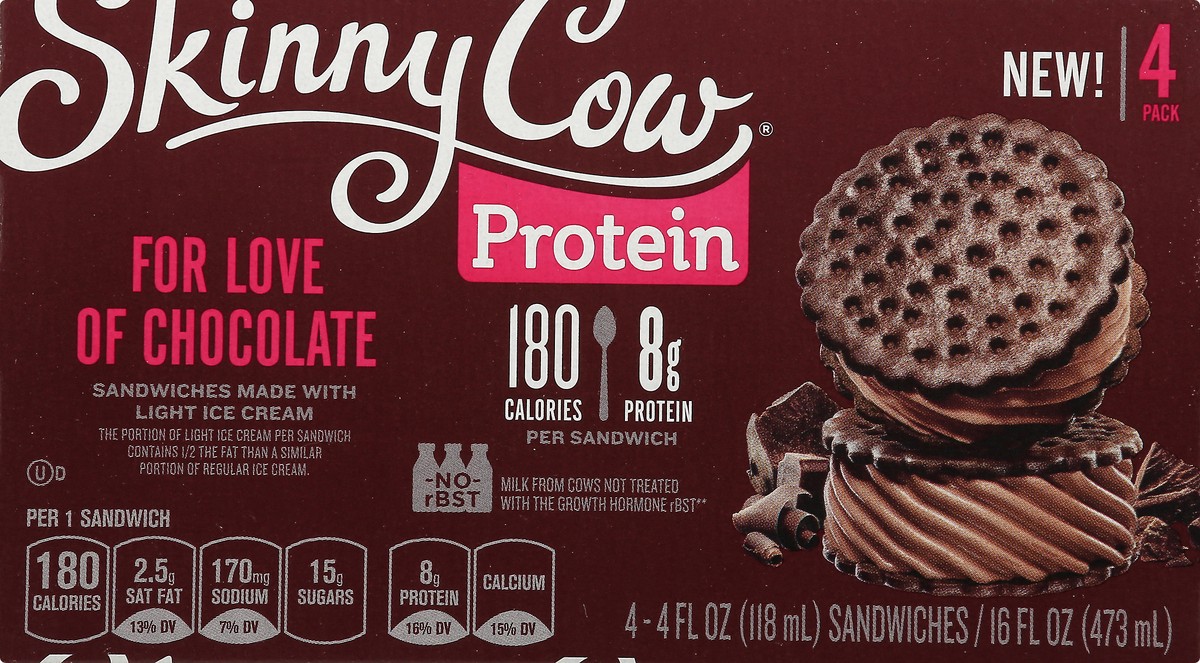 slide 4 of 10, Skinny Cow For Love Of Chocolate Protein Sandwich, 16 fl oz