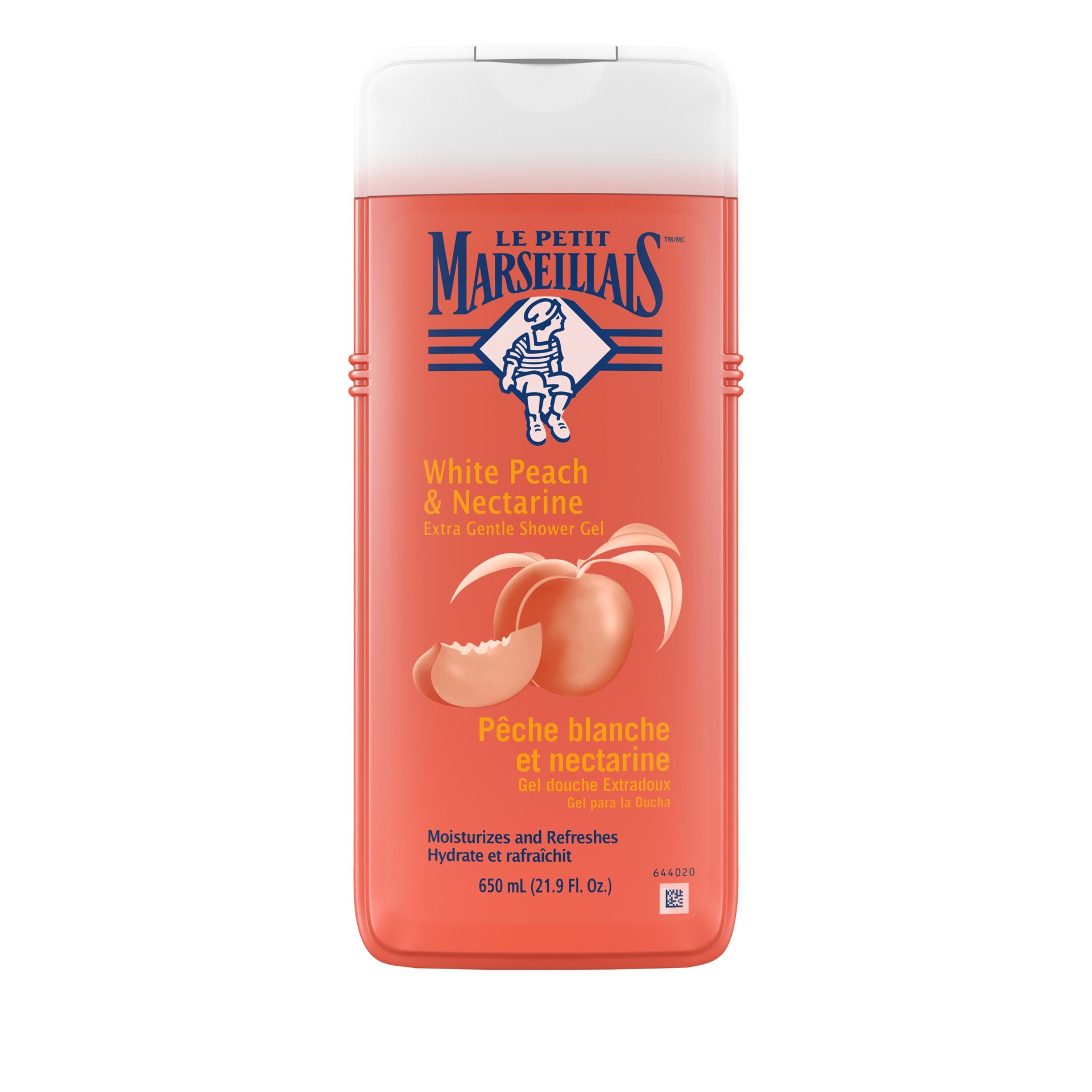 slide 3 of 5, LE PETIT MARSEILLAIS™ Extra Gentle Shower Gel, White Peach & Nectarine, 650 mL, 650 ml