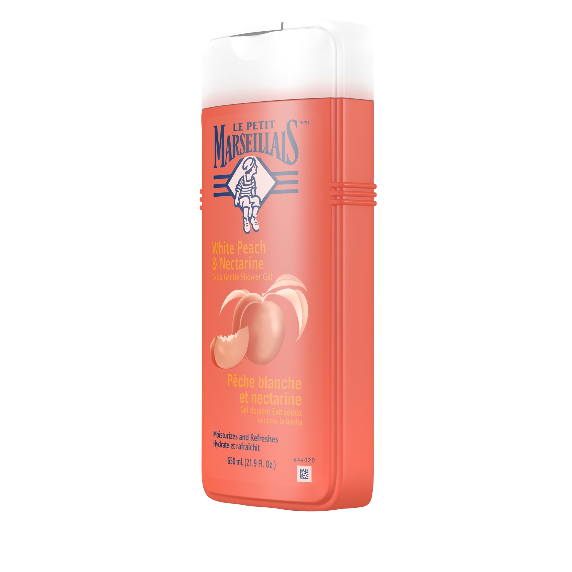 slide 4 of 5, LE PETIT MARSEILLAIS™ Extra Gentle Shower Gel, White Peach & Nectarine, 650 mL, 650 ml