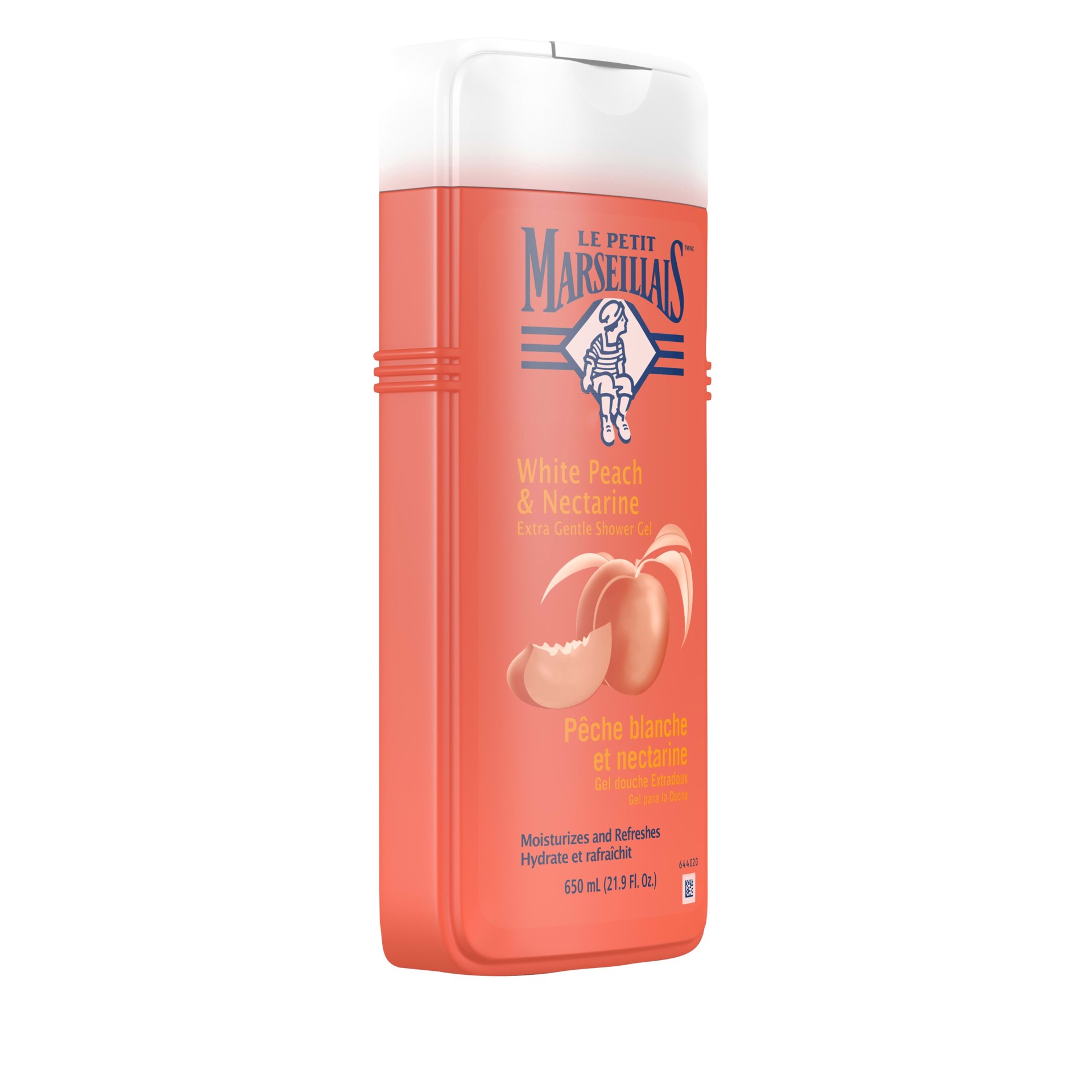 slide 5 of 5, LE PETIT MARSEILLAIS™ Extra Gentle Shower Gel, White Peach & Nectarine, 650 mL, 650 ml