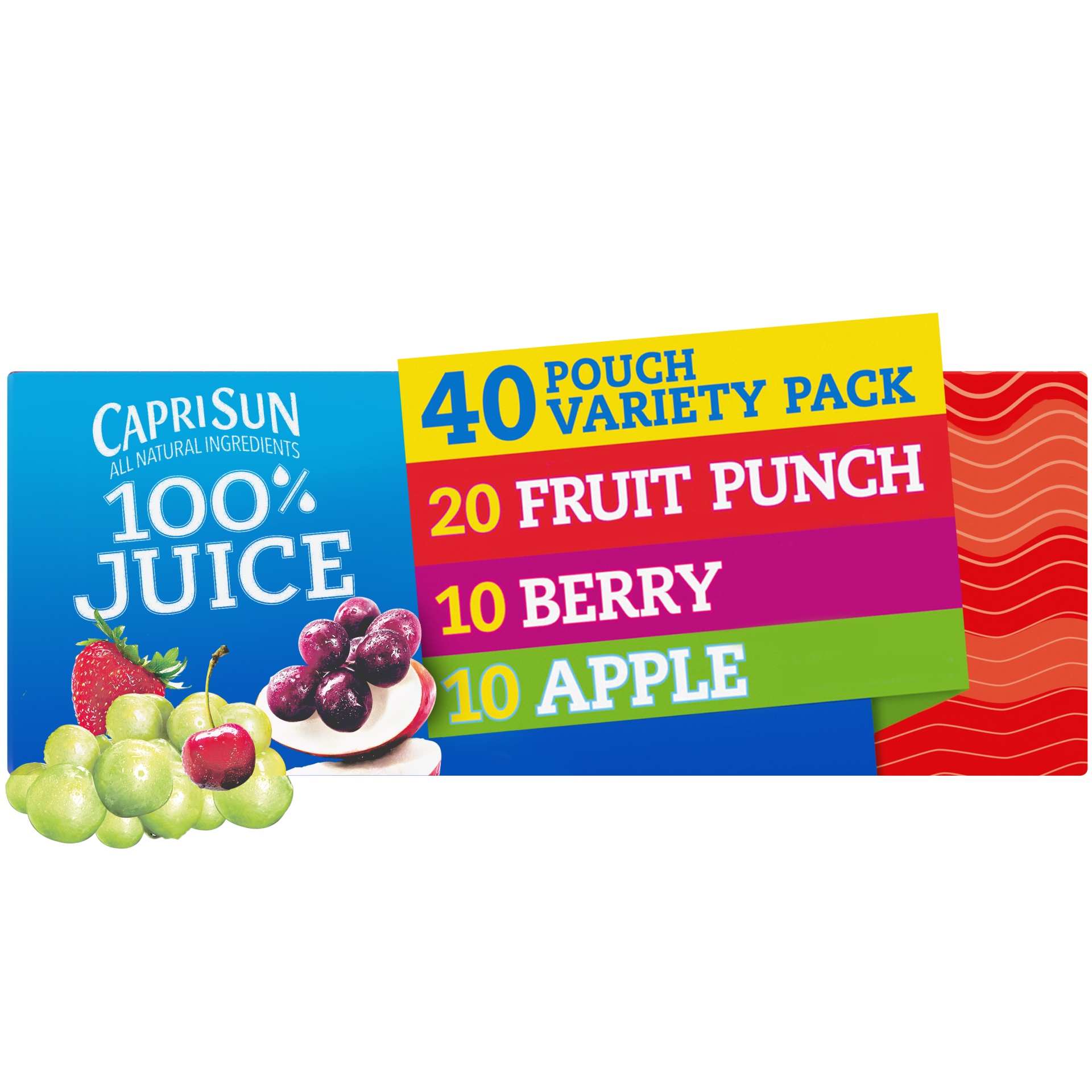 slide 1 of 6, Capri Sun 100% Juice Variety Pack - 40 ct; 6 fl oz, 40 ct; 6 fl oz