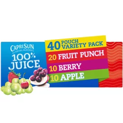 Capri Sun 100% Juice Variety Pack - 40 ct; 6 fl oz