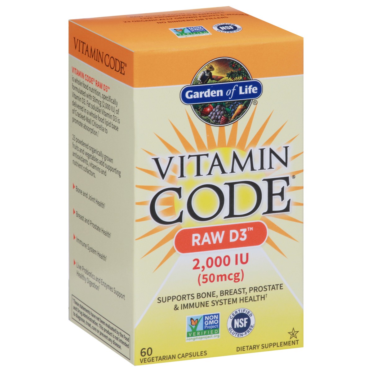 slide 2 of 9, Garden of Life Vitamin Code Raw D3, 60 ct