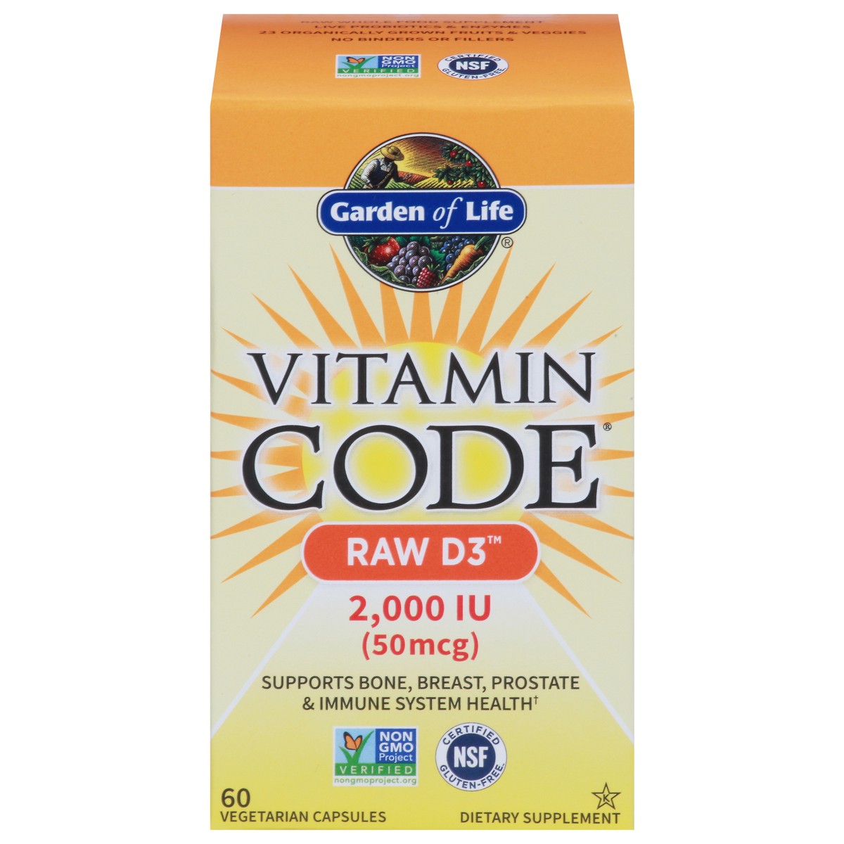 slide 1 of 9, Garden of Life Vitamin Code Raw D3, 60 ct