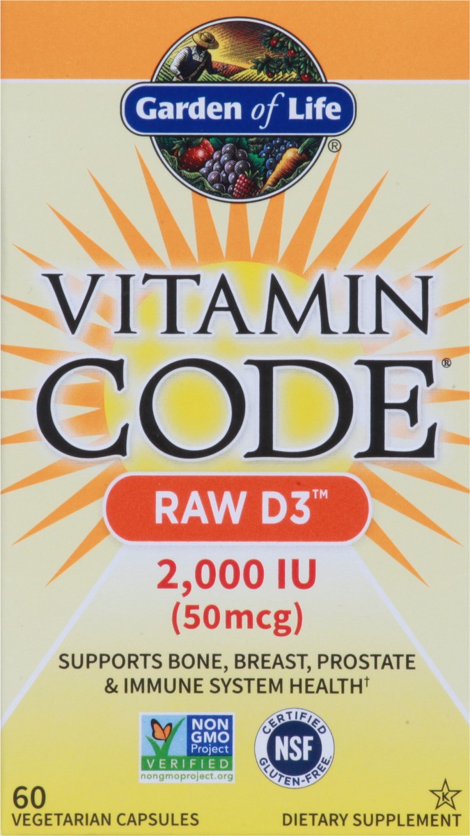 slide 6 of 9, Garden of Life Vitamin Code Raw D3, 60 ct