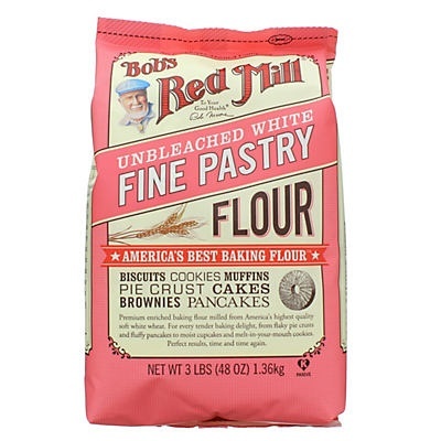 slide 1 of 1, Bob's Red Mill Unbleached White Fine Pastry Flour, 3 lb