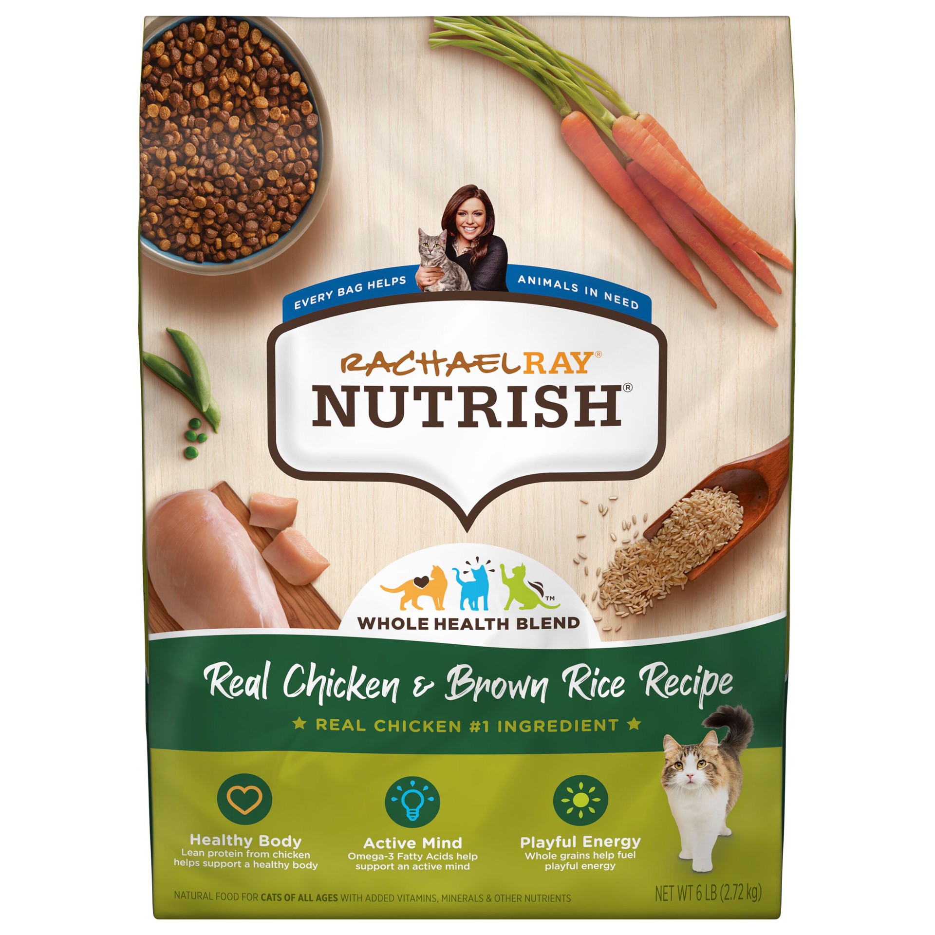 slide 1 of 2, Rachael Ray Nutrish Real Chicken & Brown Rice Recipe Adult Premium Dry Cat Food - 6lbs, 6 lb