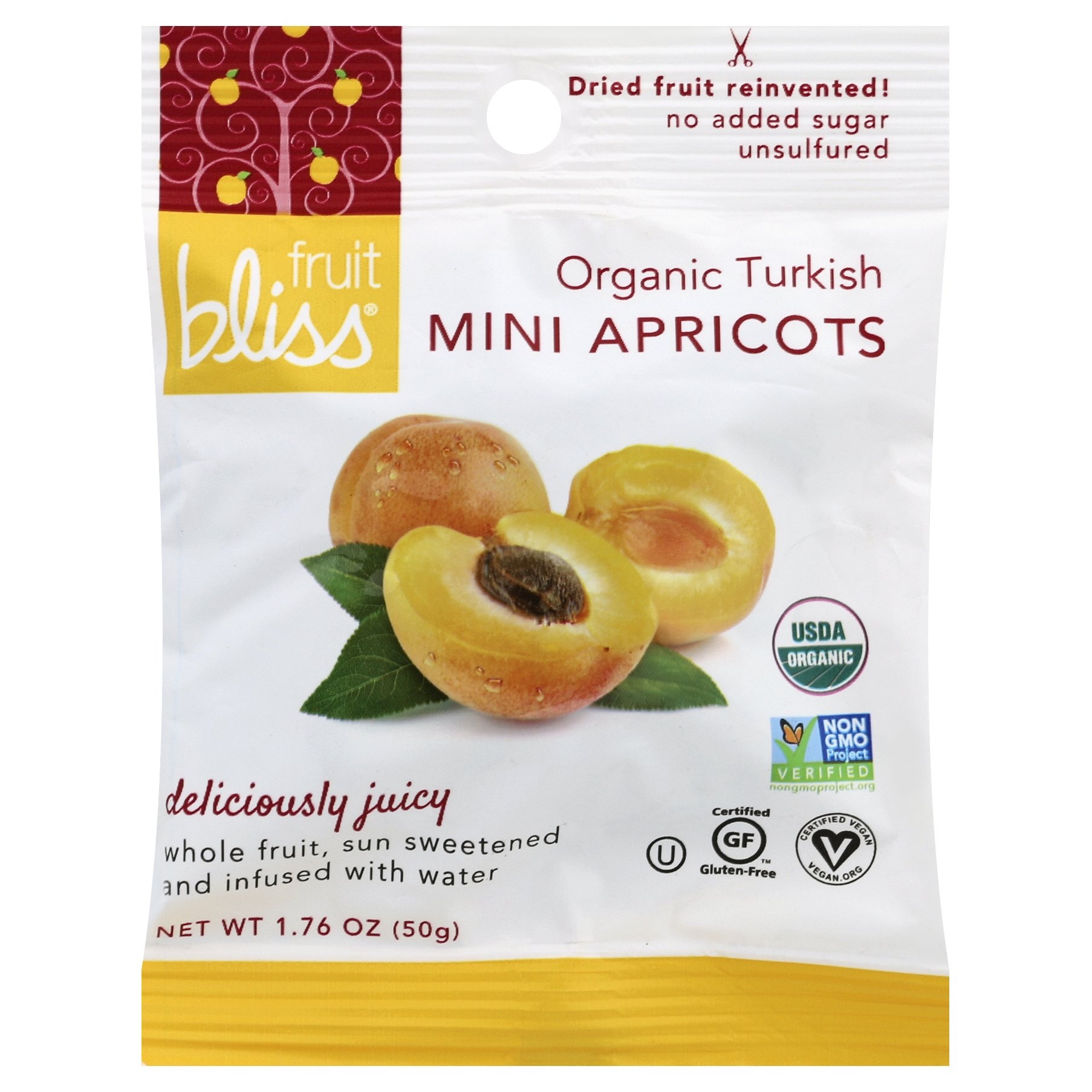 slide 1 of 3, Fruit Bliss Mini Dried Apricots, 1.76 oz