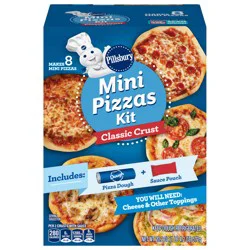 Pillsbury Mini Pizzas Kit, Classic Crust, Refrigerated Pizza Dough, 20.2 oz