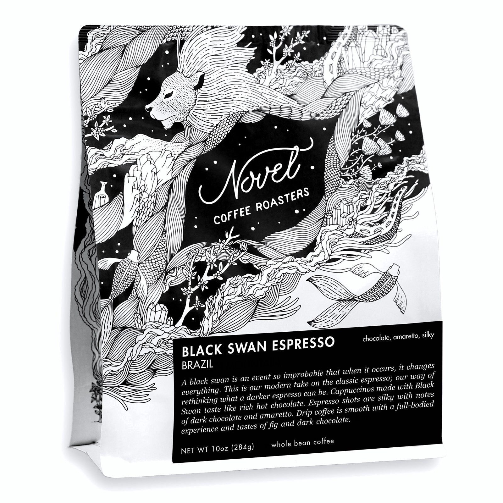 slide 1 of 1, Novel Coffee Roasters Black Swan Espresso Whole Bean Coffee - 10 oz, 10 oz