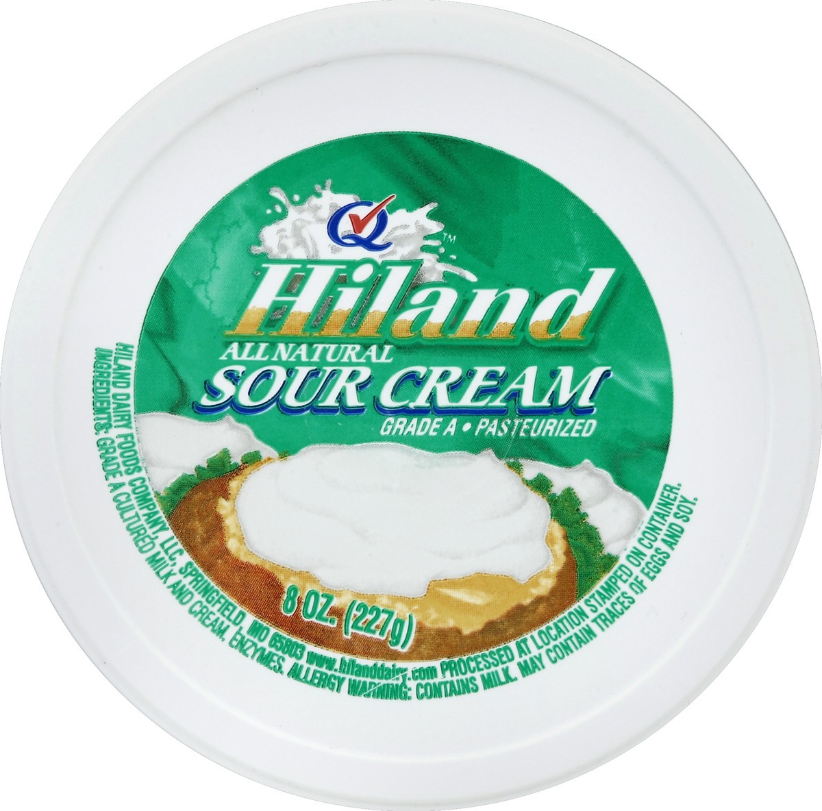 slide 2 of 3, Hiland Dairy Sour Cream 8 oz, 8 oz