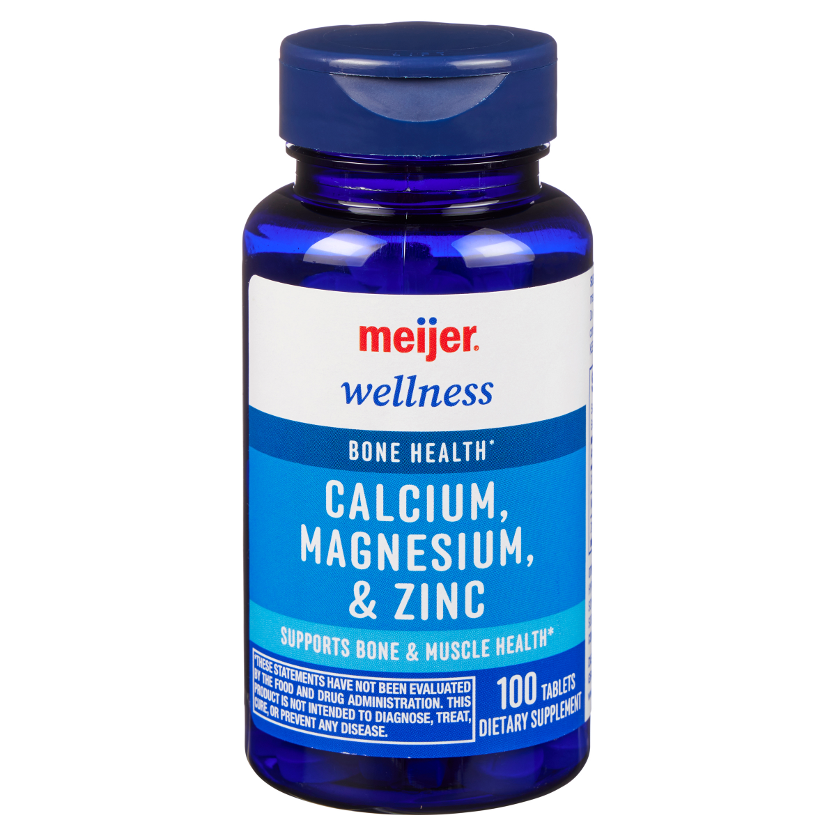 slide 1 of 9, MEIJER WELLNESS Meijer Dietary Supplement Calcium, Magnesium, & Zinc Tablets, 100 ct