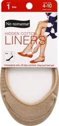 No Nonsense Hidden Cotton Low Nude 4-10 Liners 1 ea