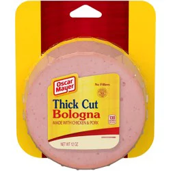 Oscar Mayer Thick Cut Bologna made with chicken & pork, beef added Sliced Lunch Meat, 12 oz. Pack