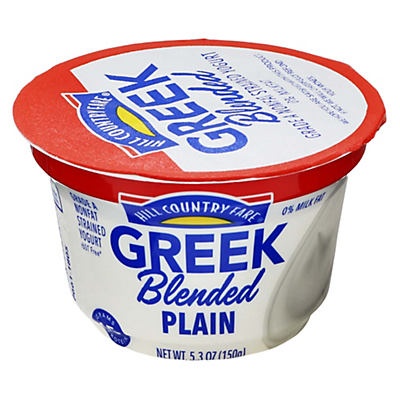 slide 1 of 1, Hill Country Fare Blended Plain Greek Yogurt, 5.3 oz