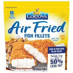 Gorton's Gorton’s Air Fried Fish 100% Whole Fillets, Wild Caught Fish, Frozen, 8 Count, 15.2 Ounce Resealable Bag