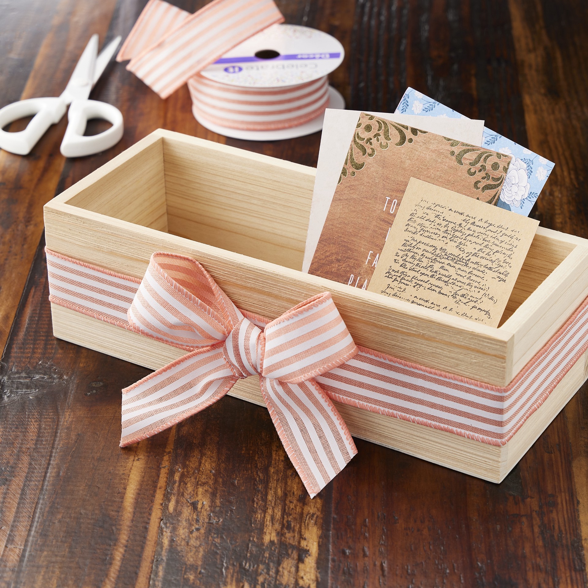 slide 2 of 5, 12" Wooden Box By Make Market, 12 in x 4.72 in x 3.5 in