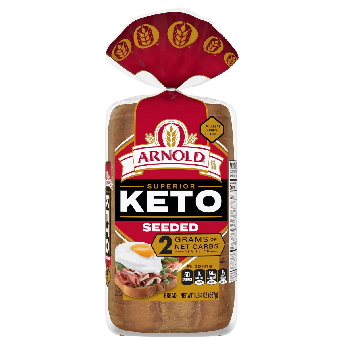 slide 1 of 7, Arnold Superior Keto Bread, 20 oz, 567 g