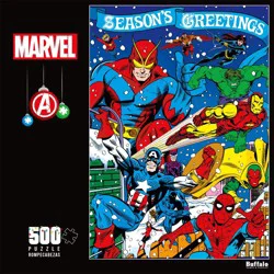 Buffalo Games Marvel Season's Greetings from the Avengers Jigsaw Puzzle, 500 pc
