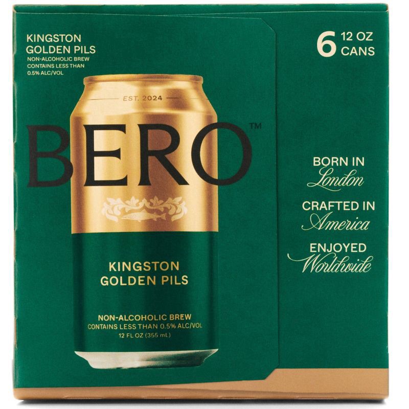 slide 4 of 4, Bero Non-Alcoholic Kingston Golden Pils Beer 6 - 12 oz Cans, 6 ct; 12 oz