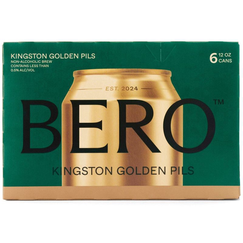 slide 1 of 4, Bero Non-Alcoholic Kingston Golden Pils Beer 6 - 12 oz Cans, 6 ct; 12 oz
