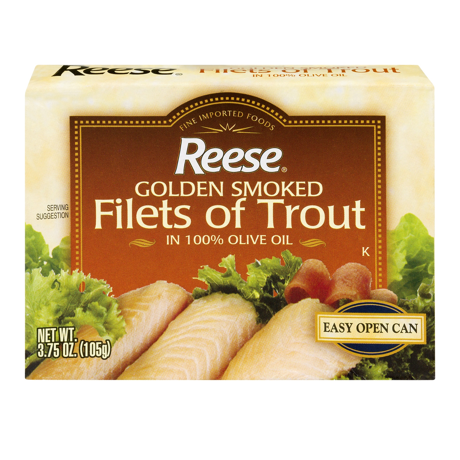 slide 1 of 1, Reese Golden Smoked Filets Of Trout In Olive Oil, 3.75 oz