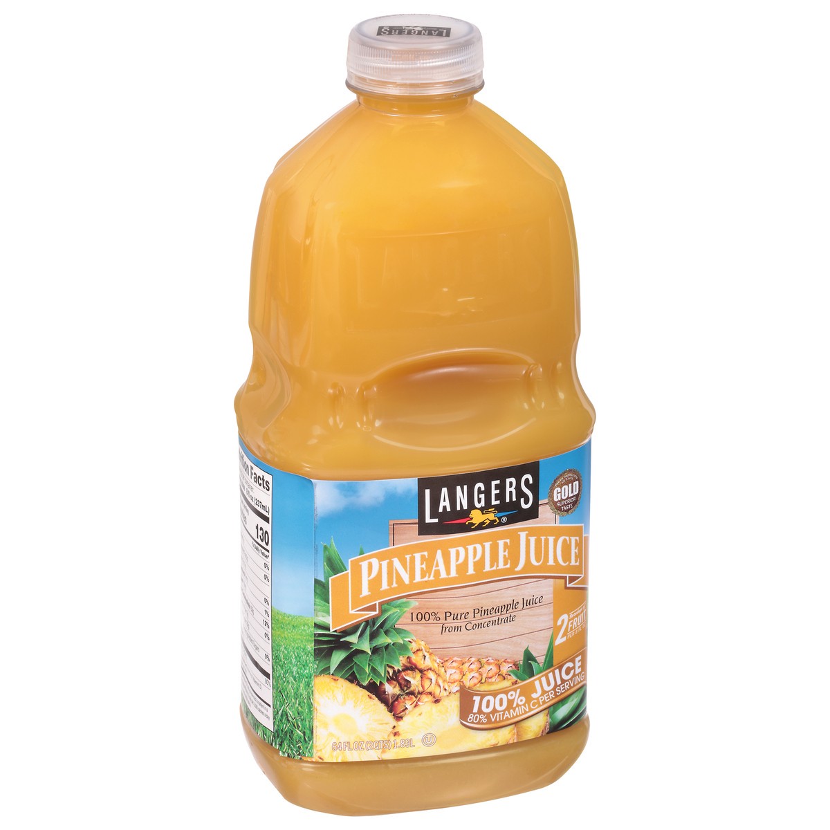 slide 2 of 13, Langers No Sugar Added Pineapple 100% Juice 64 fl oz, 64 oz