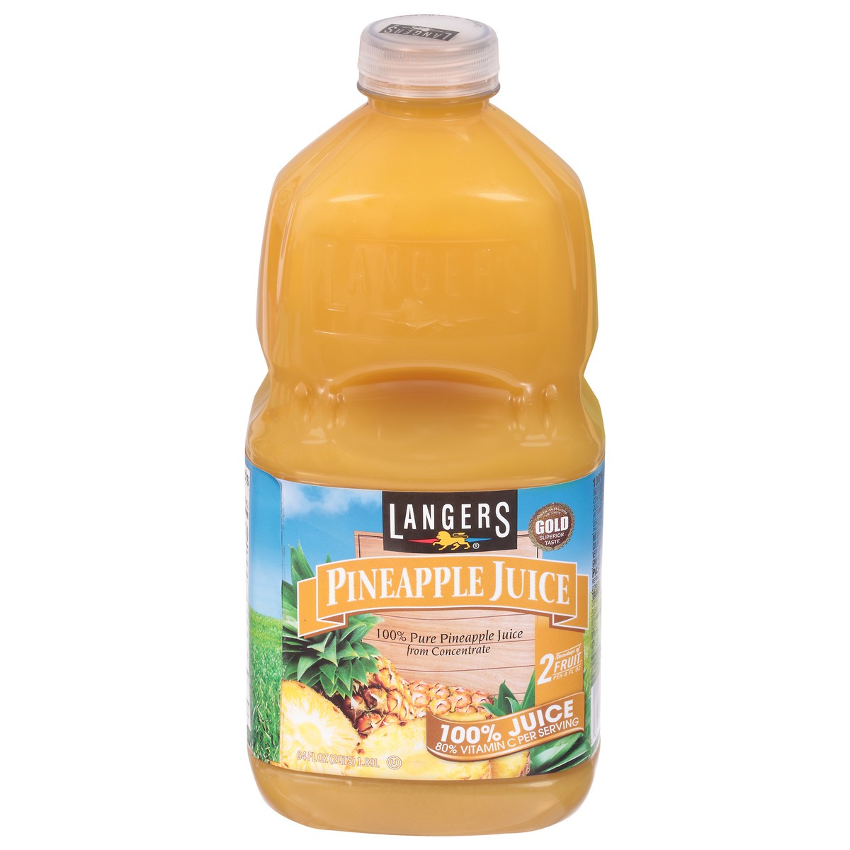slide 13 of 13, Langers No Sugar Added Pineapple 100% Juice 64 fl oz, 64 oz