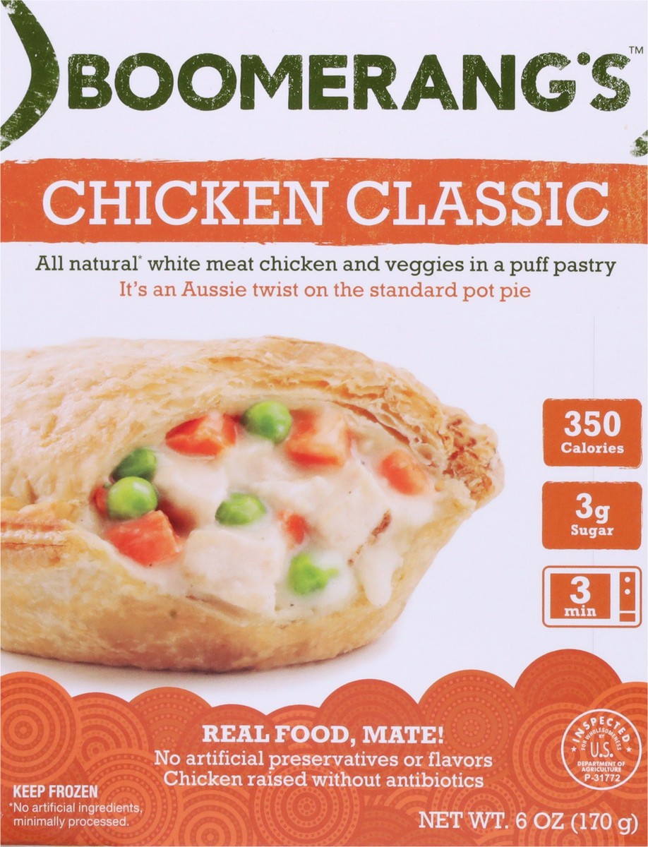 slide 5 of 9, Boomerang's Chicken Classic Pie, 6 oz