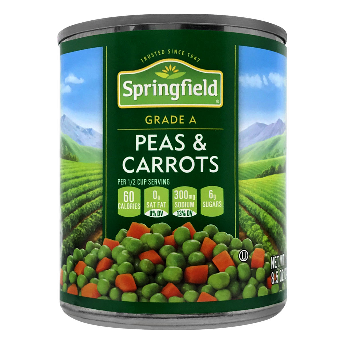 slide 1 of 1, Springfield Peas & Carrots, 8.5 oz