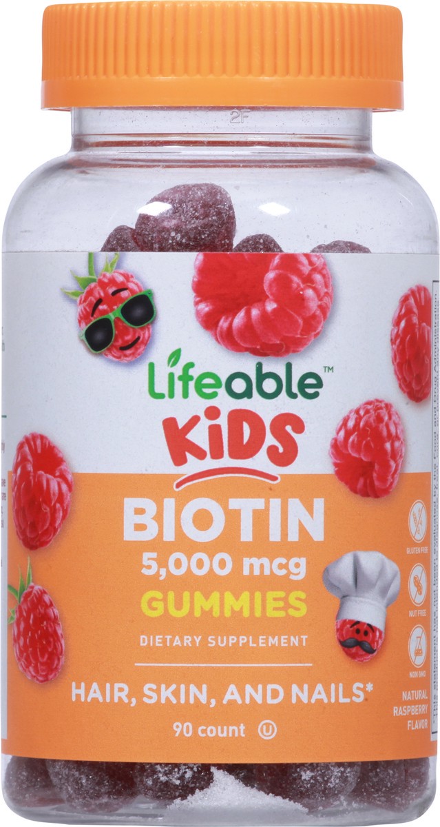 slide 2 of 9, Lifeable Kids Biotin Gummies - Raspberry, 90 ct