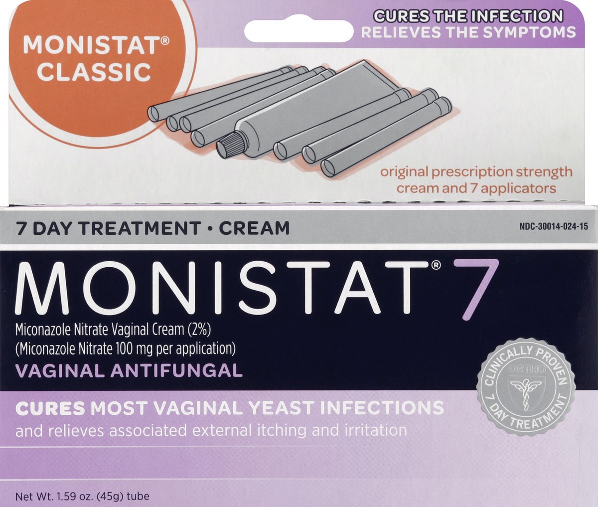 slide 1 of 7, Monistat Vaginal Antifungal 7-Day Treatment Cream, 1.59 oz