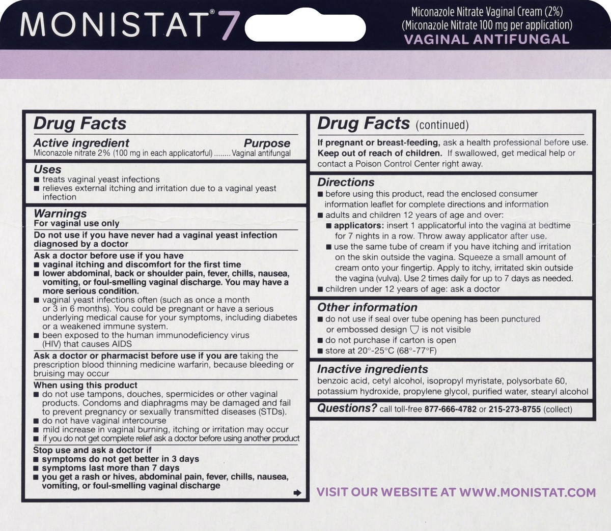 slide 7 of 7, Monistat Vaginal Antifungal 7-Day Treatment Cream, 1.59 oz