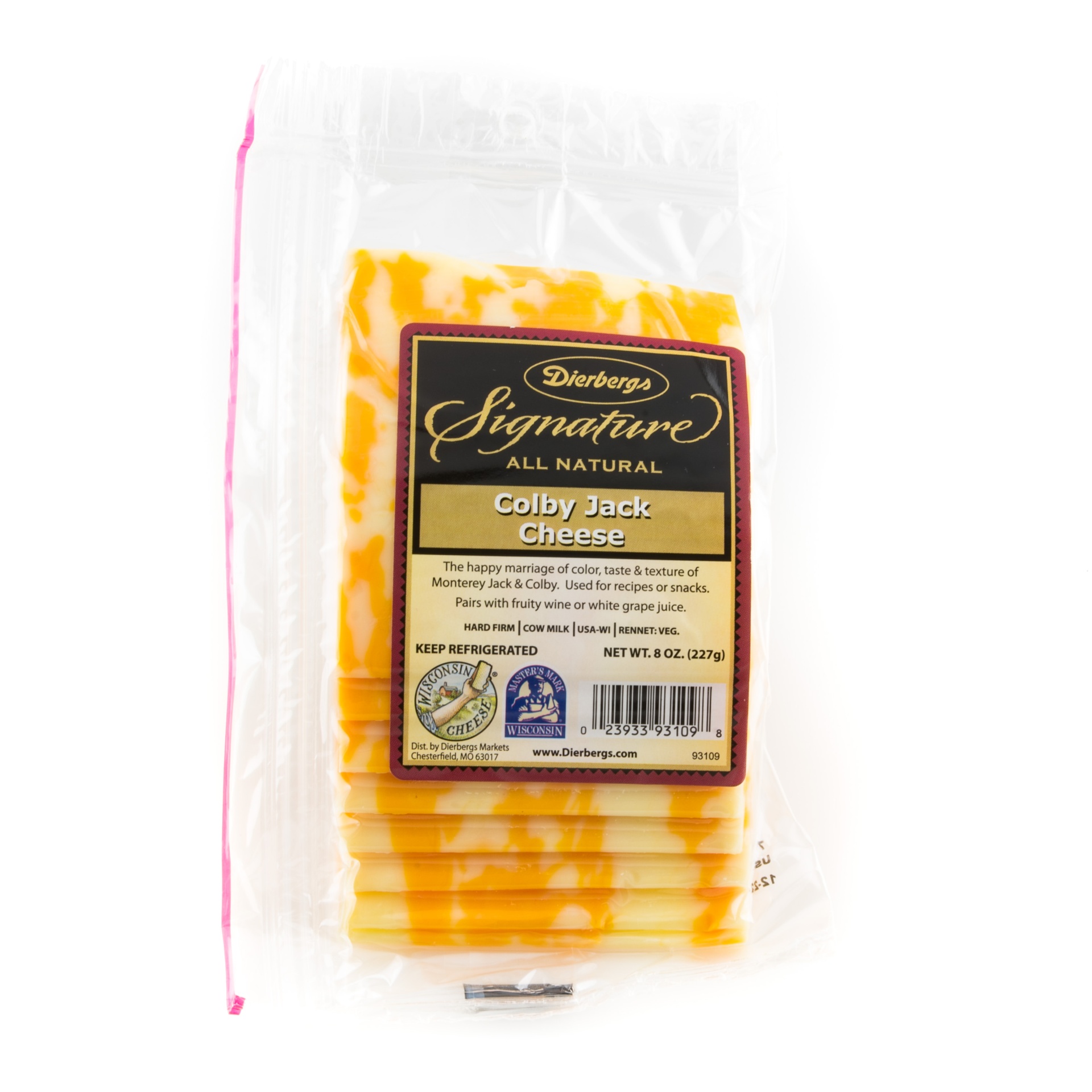 slide 1 of 1, Dierbergs Signature Colby Jack Slices, 8 oz